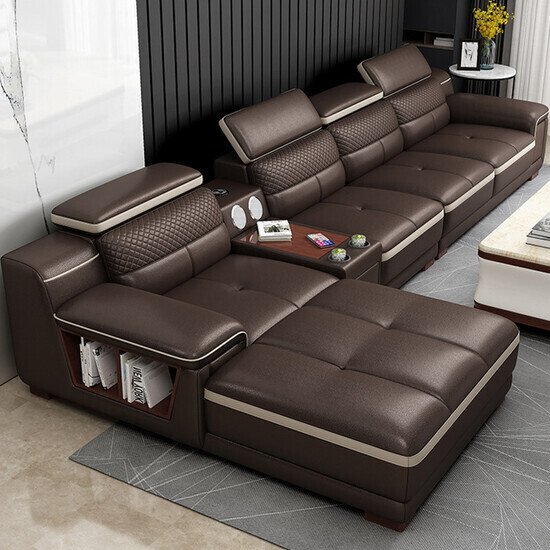 Sofa da góc L cao cấp AG-67