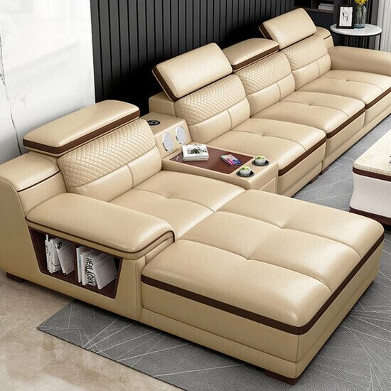Sofa da góc L cao cấp AG-67