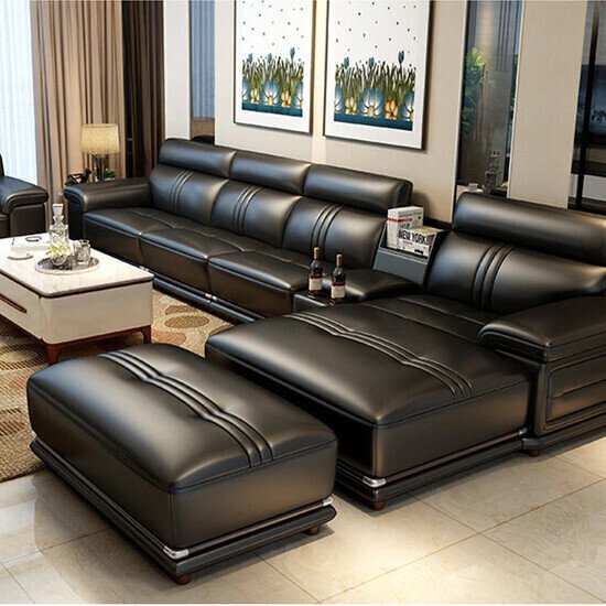 Sofa da góc L cao cấp AG024