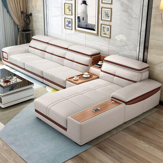Ghế sofa da góc L cao cấp AG-65