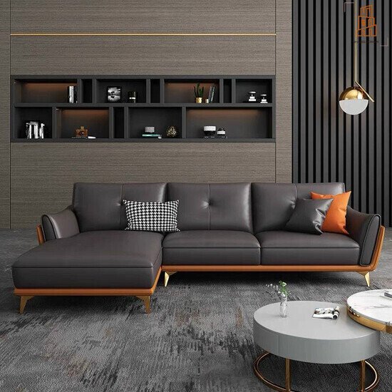 Sofa da góc L cao cấp AG028