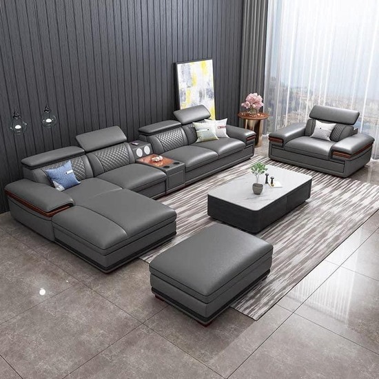 Sofa da góc L cao cấp AG-16