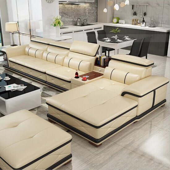Sofa da góc Lcao cấp AG-80