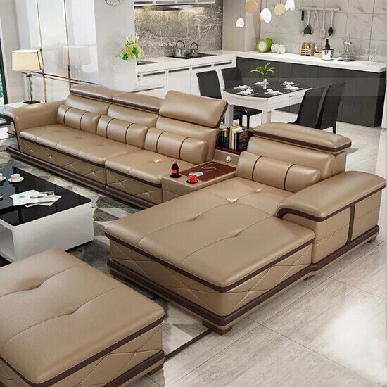 Sofa da góc Lcao cấp AG-80