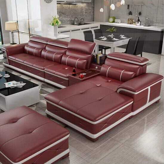 Sofa da góc Lcao cấp AG-80