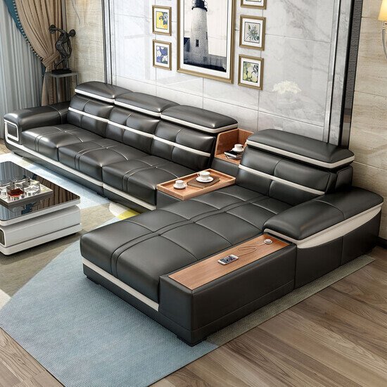 Ghế sofa da góc L cao cấp AG-65