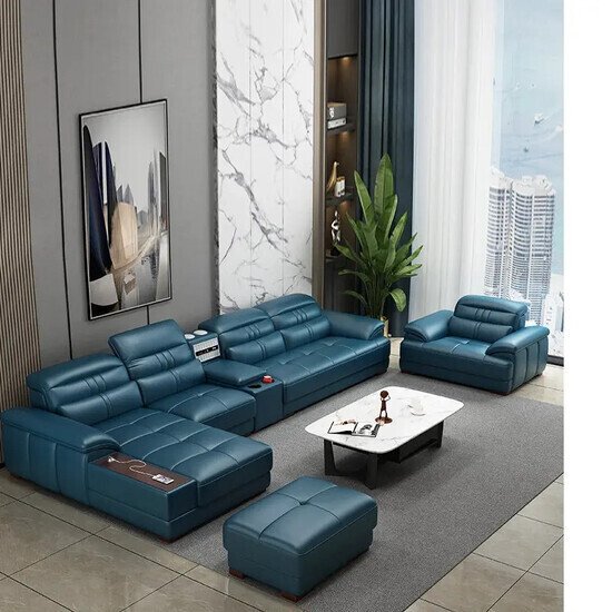 Sofa da góc L cao cấp AG-20