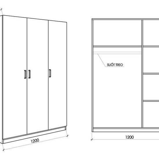 Mẫu tủ quần áo gỗ công nghiệp hiện đại AG-5212