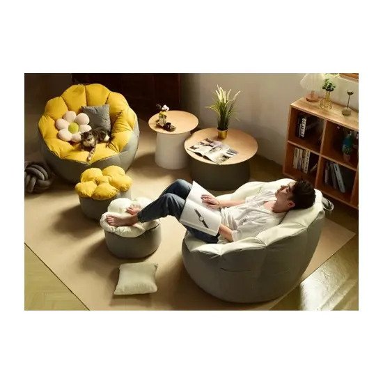 Ghế lười hạt xốp cúc họa mi siêu dễ thương (kèm hạt xốp)