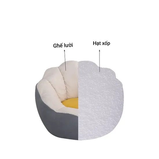 Ghế lười hạt xốp cúc họa mi siêu dễ thương (kèm hạt xốp)