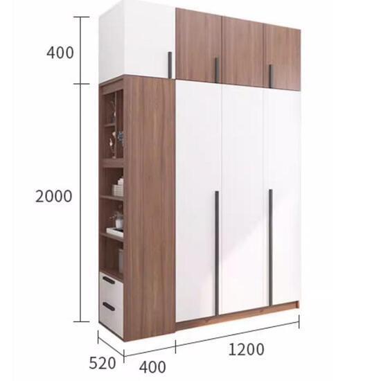 Mẫu tủ quần áo 4 buồng hiện đại phối màu ấn tượng AG-5203