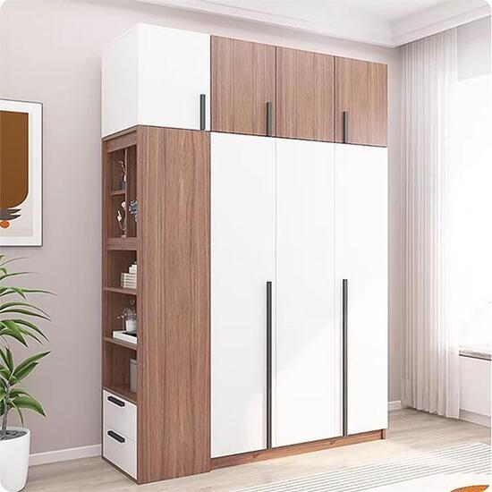Mẫu tủ quần áo 4 buồng hiện đại phối màu ấn tượng AG-5203