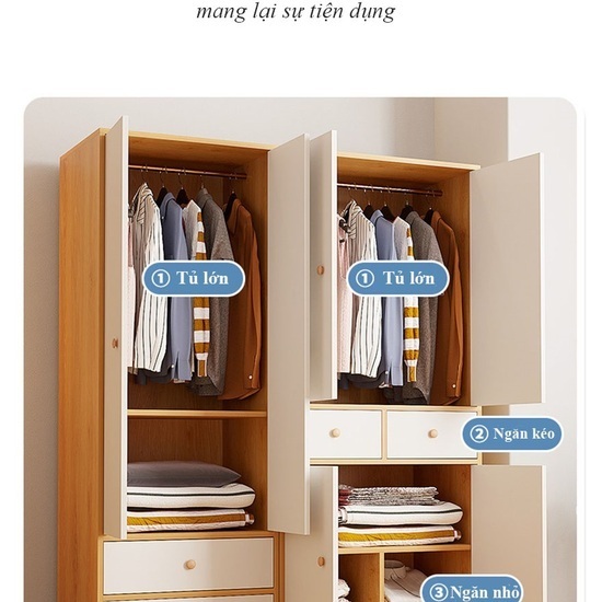 Tủ quần áo gia đình thiết kế đa năng đủ tiện nghi AG-5207