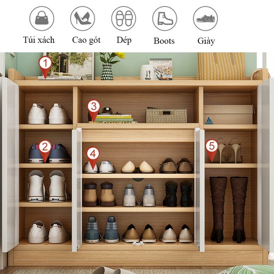 Tủ giày gỗ công nghiệp đẹp hiện đại AG10