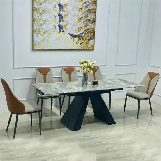 Bộ bàn ăn mặt đá Hercules + ghế Yatoro AG-24