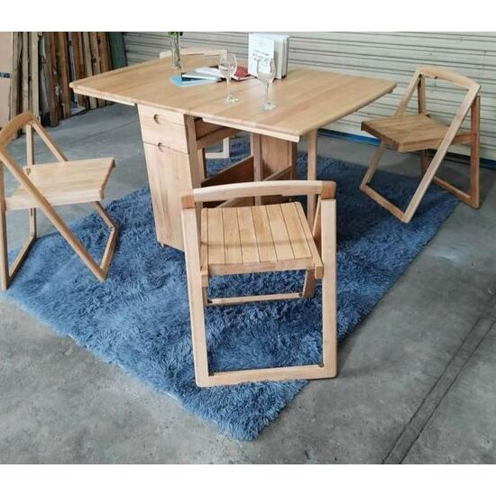 Bàn Ăn Thông Minh Xếp Gọn Gỗ Tự Nhiên 4 Ghế Đẹp Giá Rẻ