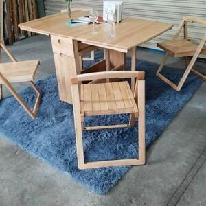 Bàn Ăn Thông Minh Xếp Gọn Gỗ Tự Nhiên 4 Ghế Đẹp Giá Rẻ