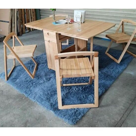 Bàn Ăn Thông Minh Xếp Gọn Gỗ Tự Nhiên 4 Ghế Đẹp Giá Rẻ