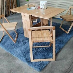 Bàn Ăn Thông Minh Xếp Gọn Gỗ Tự Nhiên 4 Ghế Đẹp Giá Rẻ