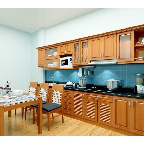 Mẫu Tủ Bếp Hiện Đại Gỗ Sồi Nga AG 008
