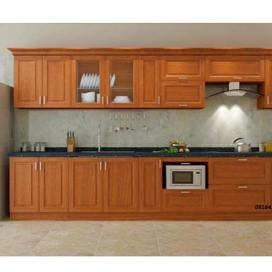 Mẫu Tủ Bếp Thẳng Hiện Đại gỗ tự nhiên AG 022