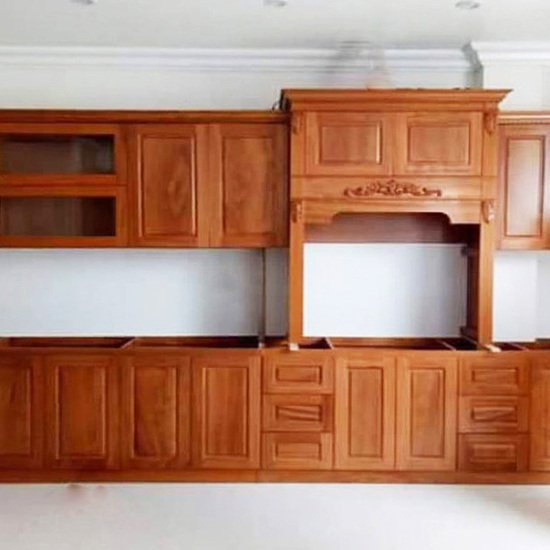 Mẫu Tủ Bếp Hiện Đại Gỗ gõ đỏ AG 011