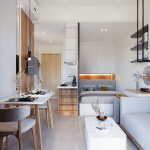 Nội thất căn hộ studio nhà bè