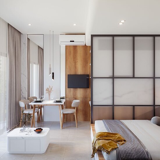 Nội thất căn hộ studio nhà bè