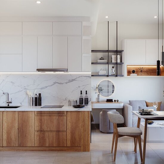 Nội thất căn hộ studio nhà bè