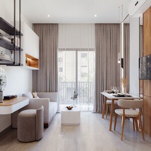 Nội thất căn hộ studio nhà bè