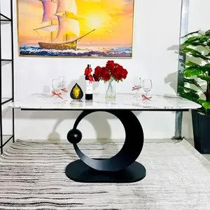 Bàn ăn mặt đá chân vầng trăng khuyết AG26