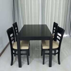 Bàn Ghế Ăn Cabin 4 Ghế Màu Đen AG-93