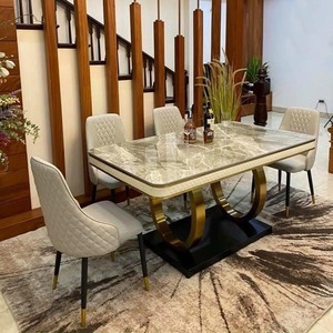 Bàn Ăn Mặt Đá Ceramic Chân Double O AG-87