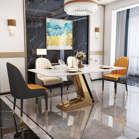 Bộ Bàn Ăn Mặt Đá Nhập Khẩu Chân IL AG-117