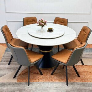 Bộ Bàn Ăn Tròn Xoay 2 Mặt Đá AG-111