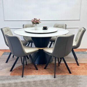 Bộ Bàn Ăn Tròn Xoay 2 Mặt Đá AG-111