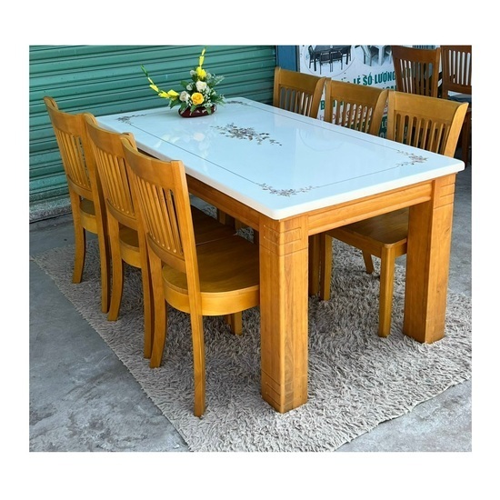 Bàn ăn mặt đá 6 ghế AG-103