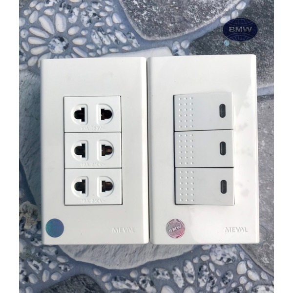 Taplo âm đôi 3 công tắc, 3 ổ cắm