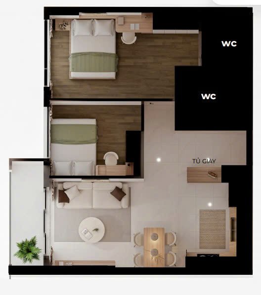 CHO THUÊ 2PN FULL NỘI THẤT GIÁ 18 TRIỆU/ THÁNG
