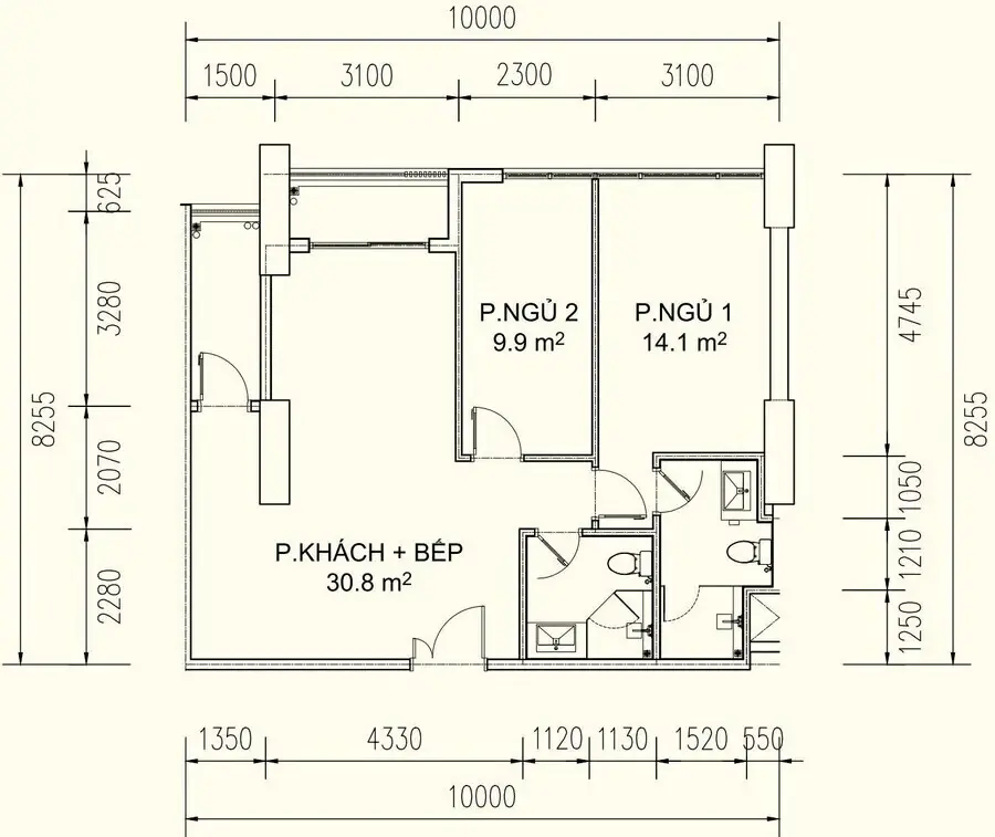 Thiết kế 76.86 m2