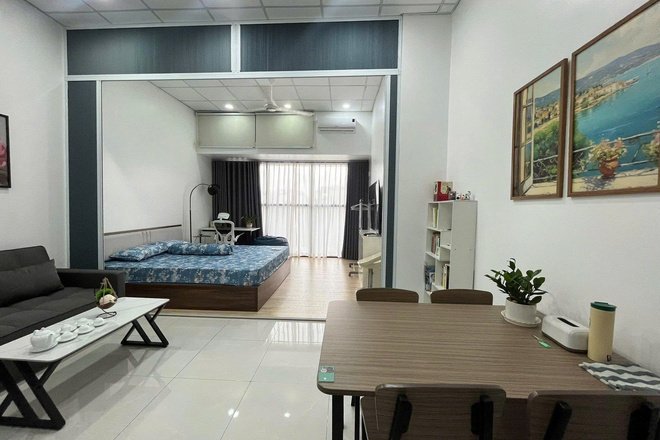 Căn hộ Studio Ngăn Sẵn 1 Phòng Ngủ The Sun Avenue Đầy Đủ Nội Thất Cho Thuê Giá 14Tr