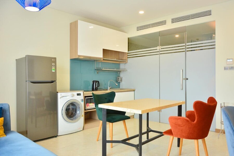 Cho thuê căn hộ 1 Phòng ngủ Đầy đủ nội thất - Khu căn hộ dịch vụ cách The Sun Avenue 2 phút đi bộ