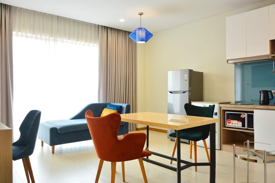 Cho thuê căn hộ 1 Phòng ngủ Đầy đủ nội thất - Khu căn hộ dịch vụ cách The Sun Avenue 2 phút đi bộ