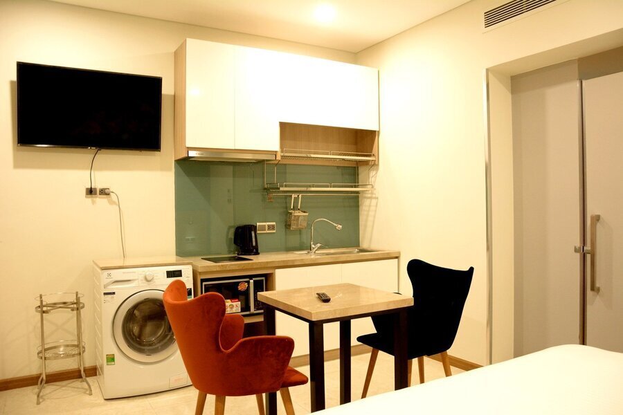 Cho thuê căn hộ Studio Đầy đủ nội thất - Khu căn hộ dịch vụ cách The Sun Avenue 2 phút đi bộ