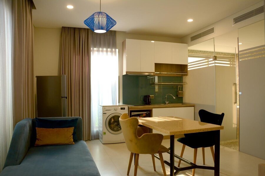 Cho thuê căn hộ 1 Phòng ngủ Đầy đủ nội thất - Khu căn hộ dịch vụ cách The Sun Avenue 2 phút đi bộ