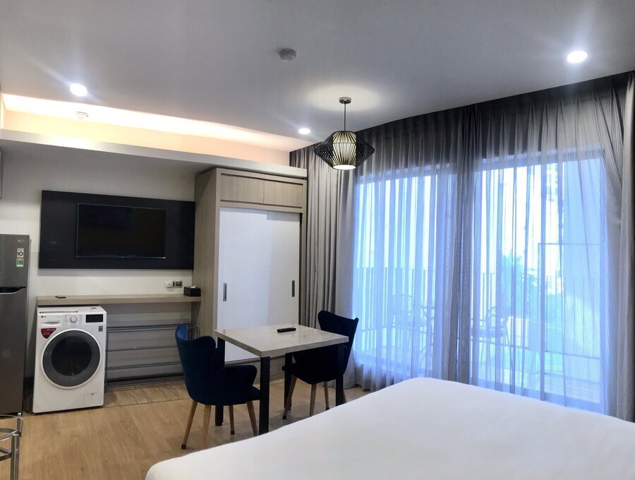 Cho thuê căn hộ Studio Đầy đủ nội thất - Khu căn hộ dịch vụ cách The Sun Avenue 2 phút đi bộ