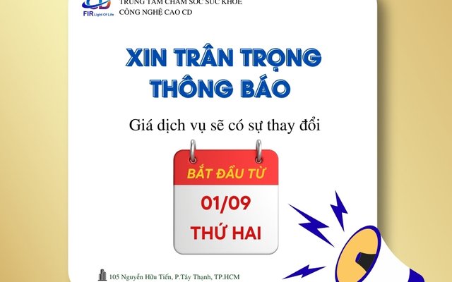 TRUNG TÂM CHĂM SÓC SỨC KHỎE CÔNG NGHỆ CAO CD XIN TRÂN TRỌNG THÔNG BÁO