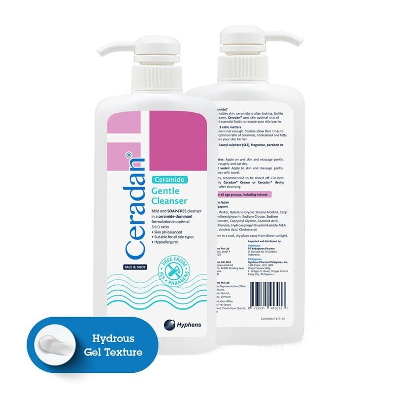 Sữa tắm giữ ẩm và làm dịu da Ceradan Gentle Cleanser dùng cho body và da mặt | Ceradan Cleanser| Dermtalk Store