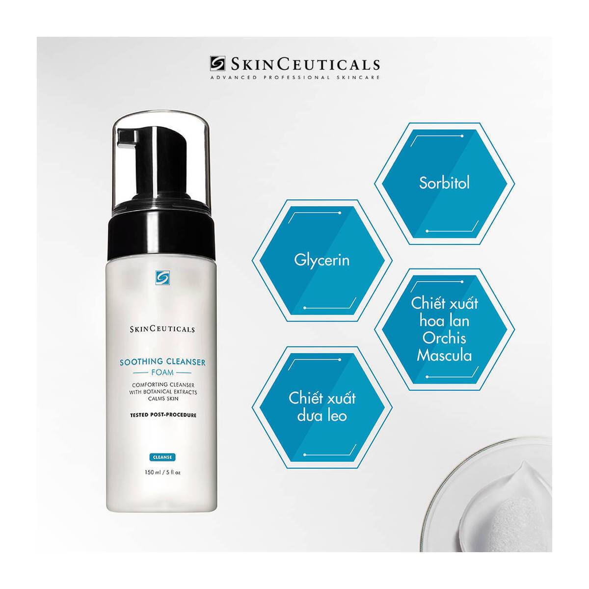 Sữa rửa mặt SOOTHING CLEANSER | SkinCeuticals Foam | Dermtalk Store