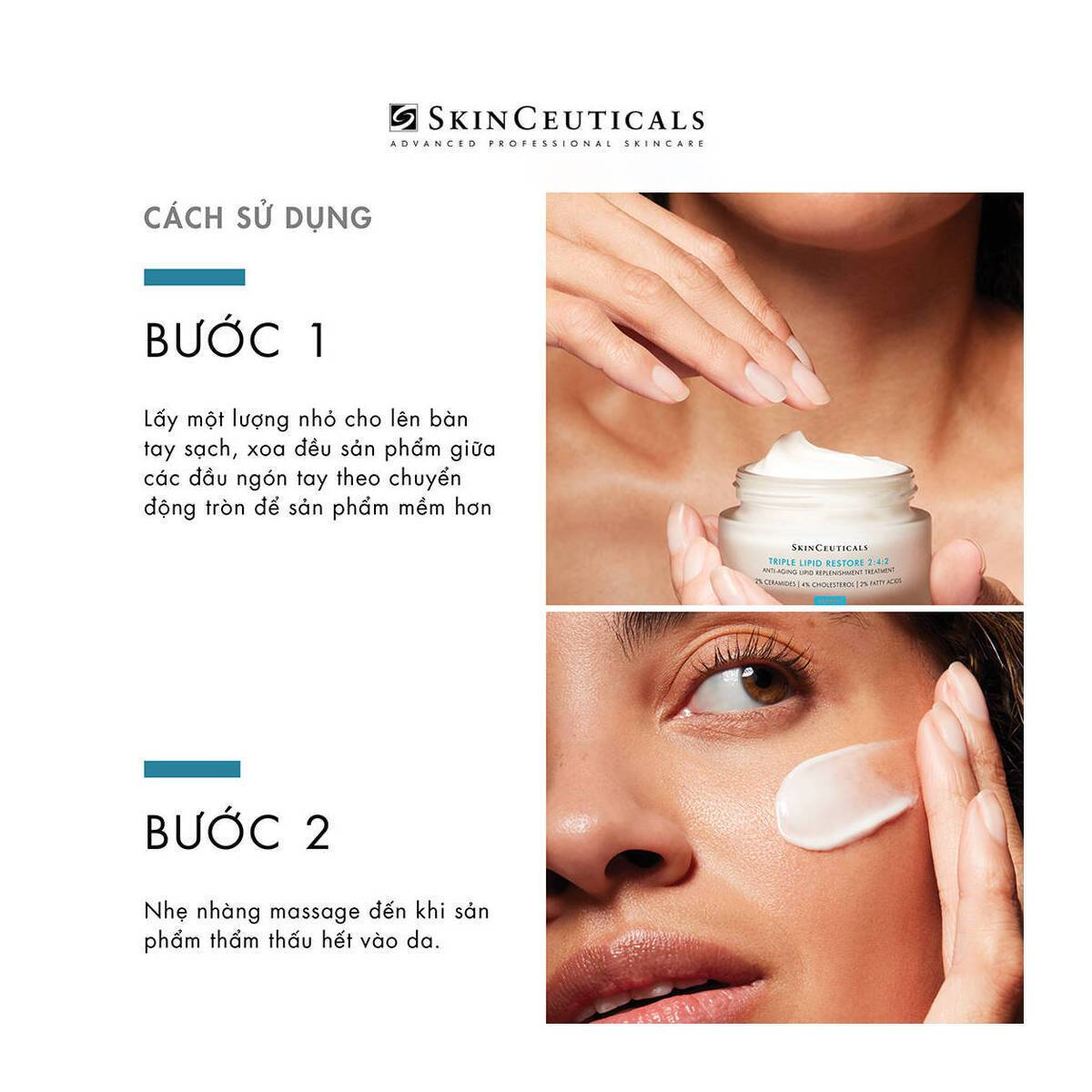 Kem dưỡng ẩm TRIPLE LIPID RESTORE 2:4:2 | SkinCeuticals Cream | Dermtalk Store